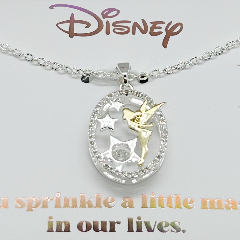 Disney Classics Dancing Tinker Bell Cubic Zirconia Pendant Necklace - Picture 6 of 6